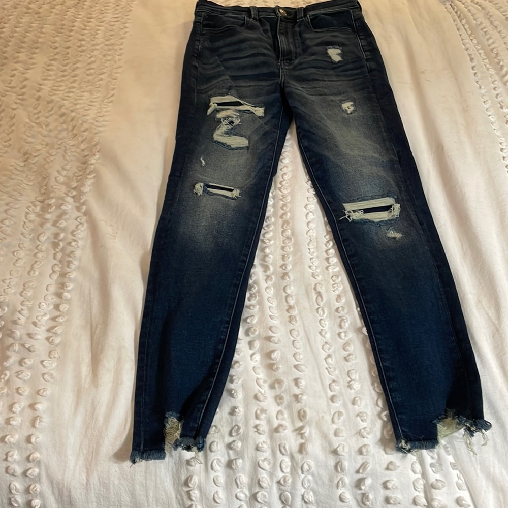 American Eagle distressed denim jeans, size 6